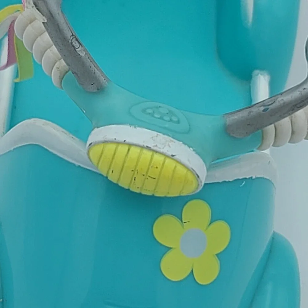 My Little Pony  Scooter Toy 7 Inch Blue Turquoise Ribbons 2004 Hasbro